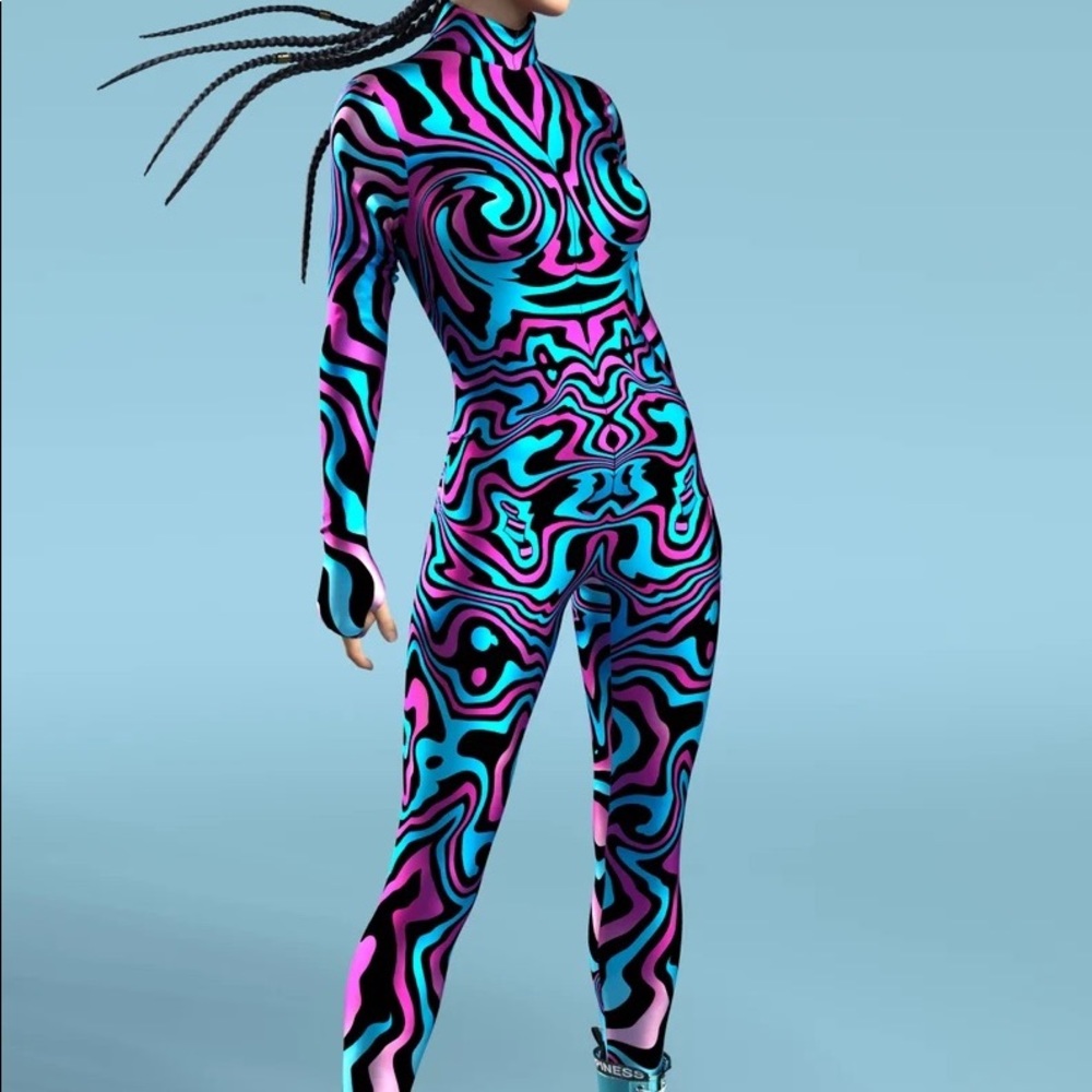 UV Glow in The Dark catsuit/unitard